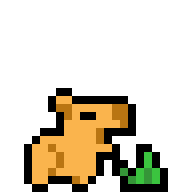 Capybara eating